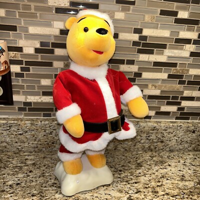 Vintage DISNEY 1997 WINNIE THE POOH SANTA  ANIMATED TELCO PLAYS JINGLE BELLS