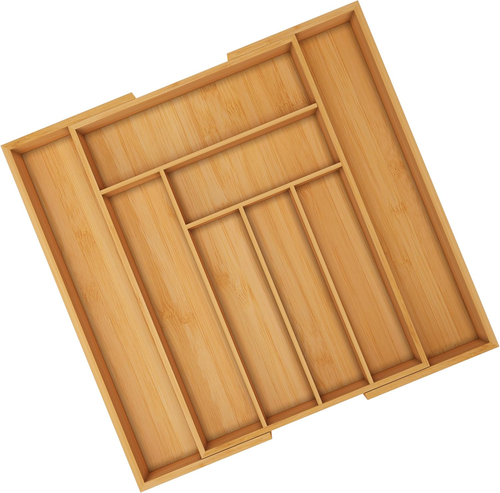 Silverware Organizer, Expandable Bamboo Utensil Drawer Organizer, Kitchen Drawer - Picture 7 of 19