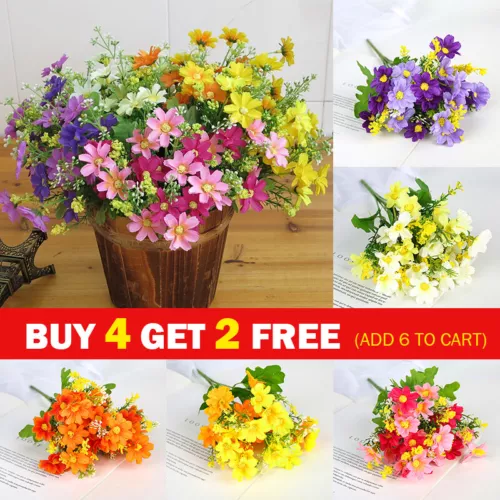 28 Falus Fausses flores De Daisy ramo ramo ramo boda de seda ψ - Imagen 1 de 31