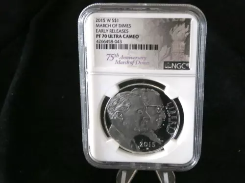 2015-W March of Dimes Silver Dollar $1 NGC PF70 Ultra Cameo