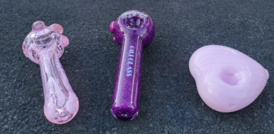 #ad #ad 3 Pieiece Set – Pink Freezable Liquid Pipe Heart Shape Glass smoking pipes $59.00