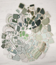 sea glass pottery Tile Surf-Tumbled sea tiles Green assortment