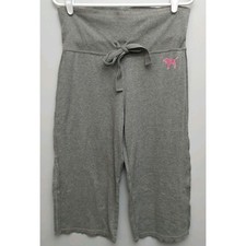 L3 Vtg Y2K 2006 VS PINK M Gray Fold Over Capri Low Rise Sweatpants Loungewear