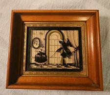 C & A Richards 1934 The First Dance Silhouette Artwork in Wood Frame 6X5.5