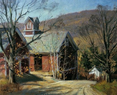 Paul Strisik - Wesley's Barns Vermont 1978 A1-A4 Poster Kunst Malerei Master Fine