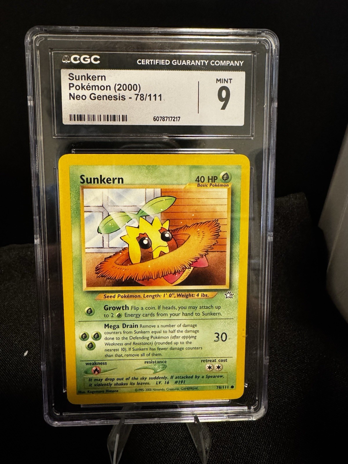 Sunkern 78/111 Neo Genesis CGC 9