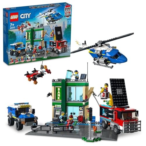 LEGO City Погоня за ограблением банка На Рождество 60317 Игрушечный конструктор в подарок