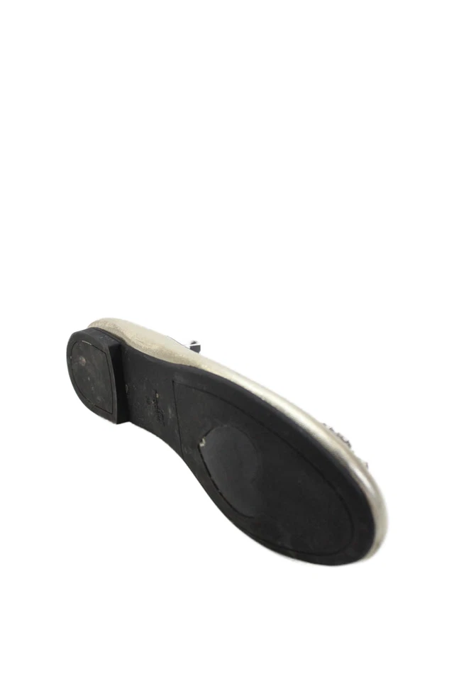 Love Moschino Womens Leather Jeweled Heart Ballet Flats Gold Size 39 9 - Image 4 of 4