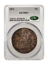 1873 Trade Dollar T$1 CACG MS64