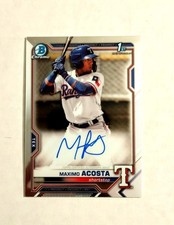 Maximo Acosta 2021 1st Bowman Chrome AUTO Prospect AUTOGRAPH Texas Rangers RC i6