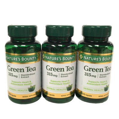 Nature's Bounty Green Tea Extract 315 mg Capsules 100 Count Exp 03/2028, 3 Pack