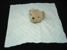 Dream Kids White Ivory Minky Dot Security Blanket Brown Bear NEW