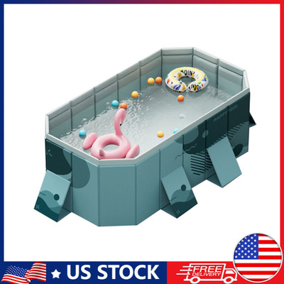 2.1M Foldable Rectangular Above Ground Swimming Pool Outdoor Adult Kiddie Pool