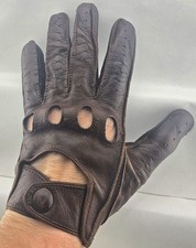 RARE VINTAGE COACH SPORT MOTORCYCLE LEATHER GLOVES COLLECTORS SALE BROWN