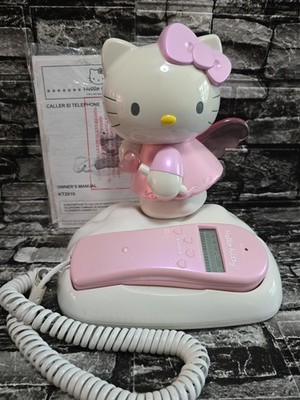 Vtg 2003 Hello Kitty Angel Caller ID Phone KT2010 Sanrio Pink Landline Untested
