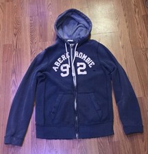 Vintage Abercrombie  Fitch Navy Blue Thermal Lined Hoodie Mens Muscle XXL