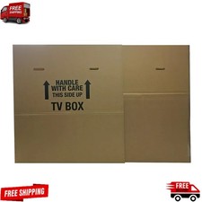 TV Adjustable Moving Flat Screen TV Box Shipping Box Storage Fits Up To 70" New