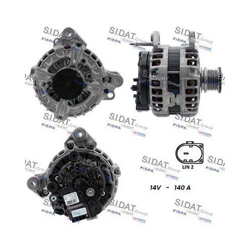 Alternateur Sidat A12BH0257 de qualité d'origine pour Audi et Seat