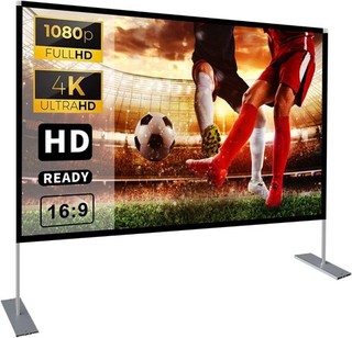 Projector Screen with Stand for Home Theater Auction 100 Inch Wrinkle Free.