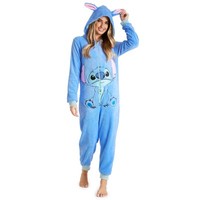Disney Lilo and Stitch All in One Pyjamas, Warm Fleece Sleepwear for Women