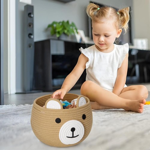 PandaEar Cotton Rope Baby Basket, Gift Basket Nursery Laundry Organizer... - Picture 5 of 6