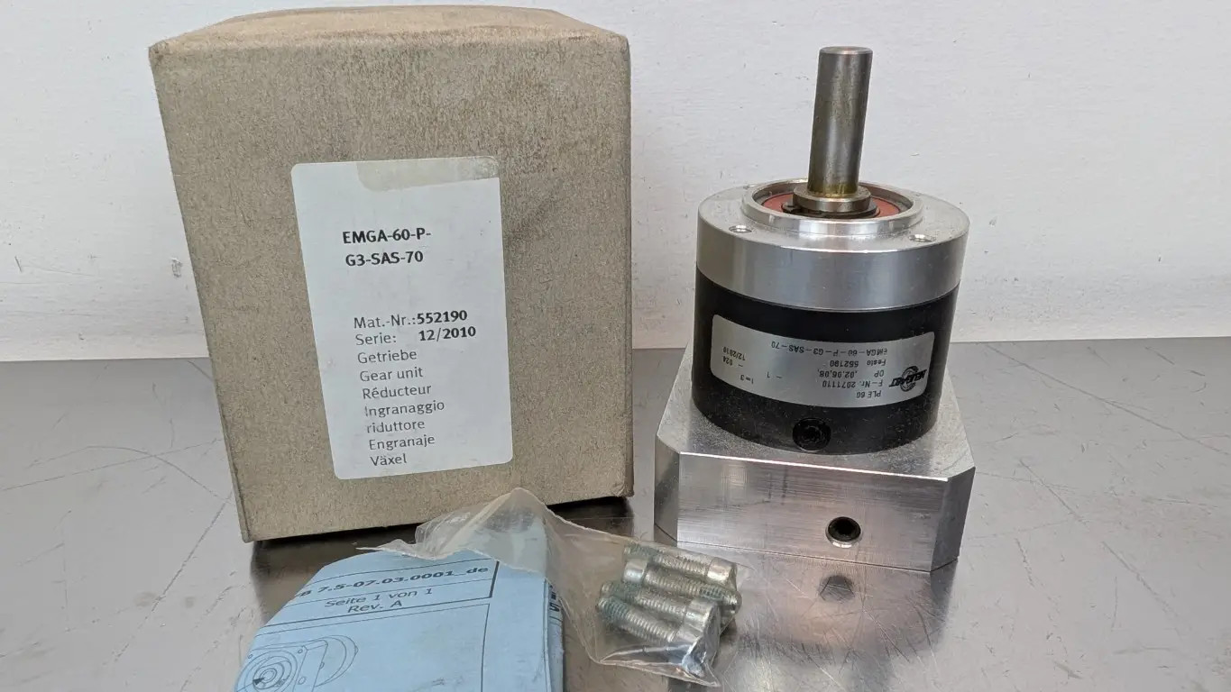 Festo EMGA-60-P-G3-SAS-70 Planetary Gear 552190 Neugart 13000 RPM 3:1 22Nm