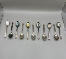 Antique WM Rogers Original Rogers AA Infant Child 4  Spoon Set Of 11 Rose