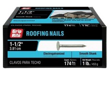 Grip-Rite 11 x 1-1/2 in. Electro Galvanized Roofing Nails 1lb.