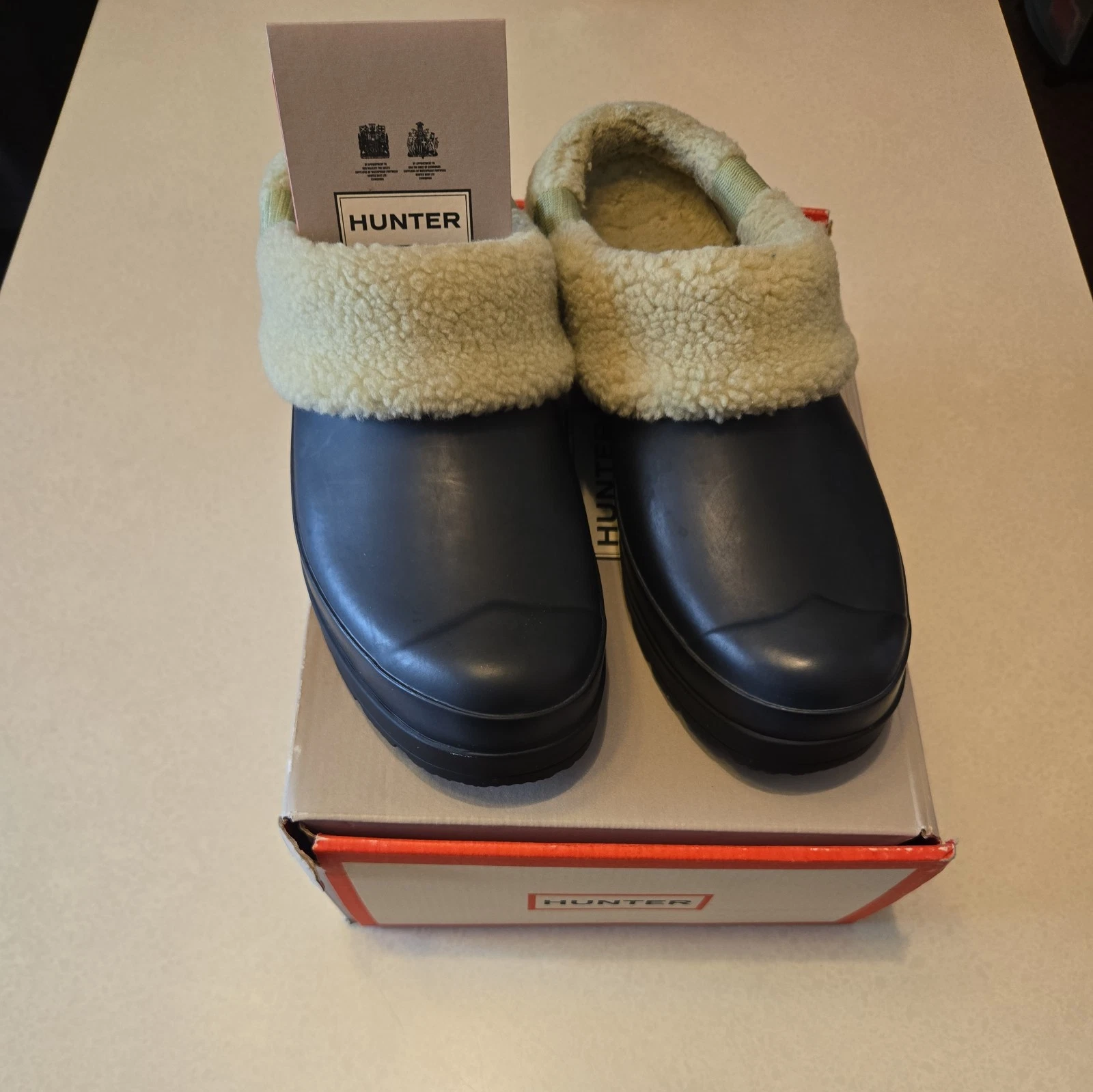 Hunter Play Sherpa Insulated Clog Women’s Black/Green Rubber Shoe Size 8 UD