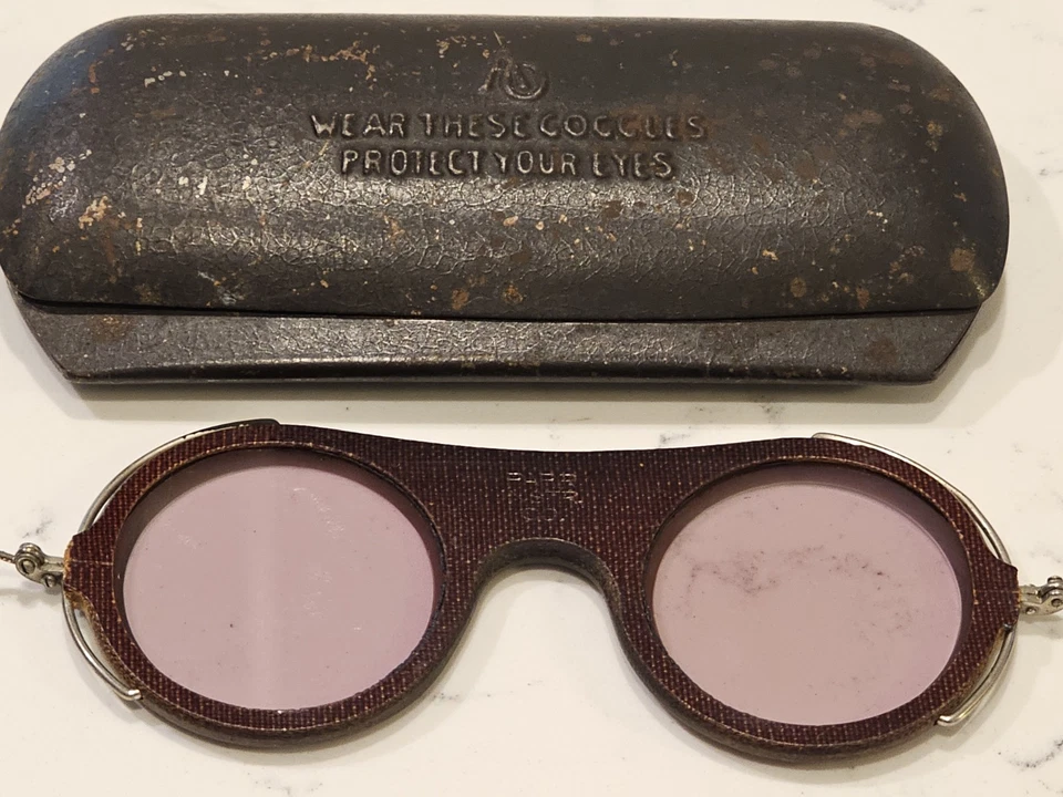 Vintage Antique WILLSON Welders Safety Goggles sunglasses 1920s 1930s Steampunk - Image 4 of 4