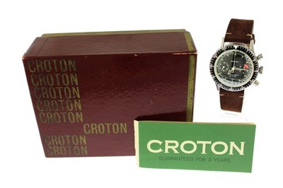 Croton Chronomaster Aviator Sea Diver Ref 105 38mm Stainless Steel Manual Watch
