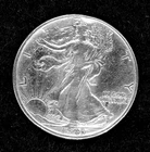 1943 Walking Liberty, silver Half-dollar, circulated, ungraded