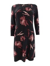 Tommy Hilfiger Women's Miranda Floral Dress (4, Black/Plum Multi)
