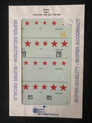 SUPERSCALE INTERNATIONAL 1/48 YAKOVLEV YAK-1M DECALS 
