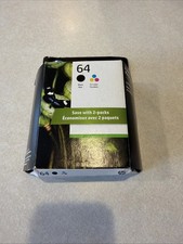 HP 64 Black  Tri-Color Ink Cartridge 2-Pack X4D92AN - 01/2025 - New  Sealed