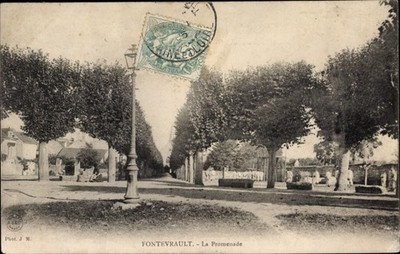 Ak Fontevrault Maine-et-Loire, La Promenade - 3113821