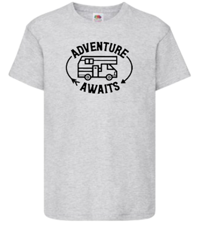 ALTRA T shirt adulto 'Adventure Awaits' S 5XL per campeggio motohoming arrampicata 