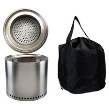Smokeless Firepit Heat Resistant Base Portable 38cm x 32cm Silver X 1