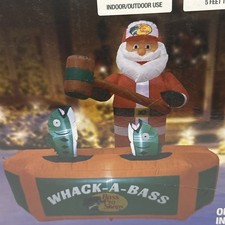 NEW BASS PRO SHOP CHRISTMAS SANTA WHACK A BASS INFLATABLE 5’  FOOT TALL AND WIDE