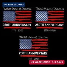 3PCS 250 Anniversary USA Stickers, 1776-2026 Commemorative Patriotic Flag Decal,