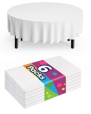 Pureegg Plastic Table Cloth Disposable 6 Pack, 84 Round Table Cloths, Party, ...