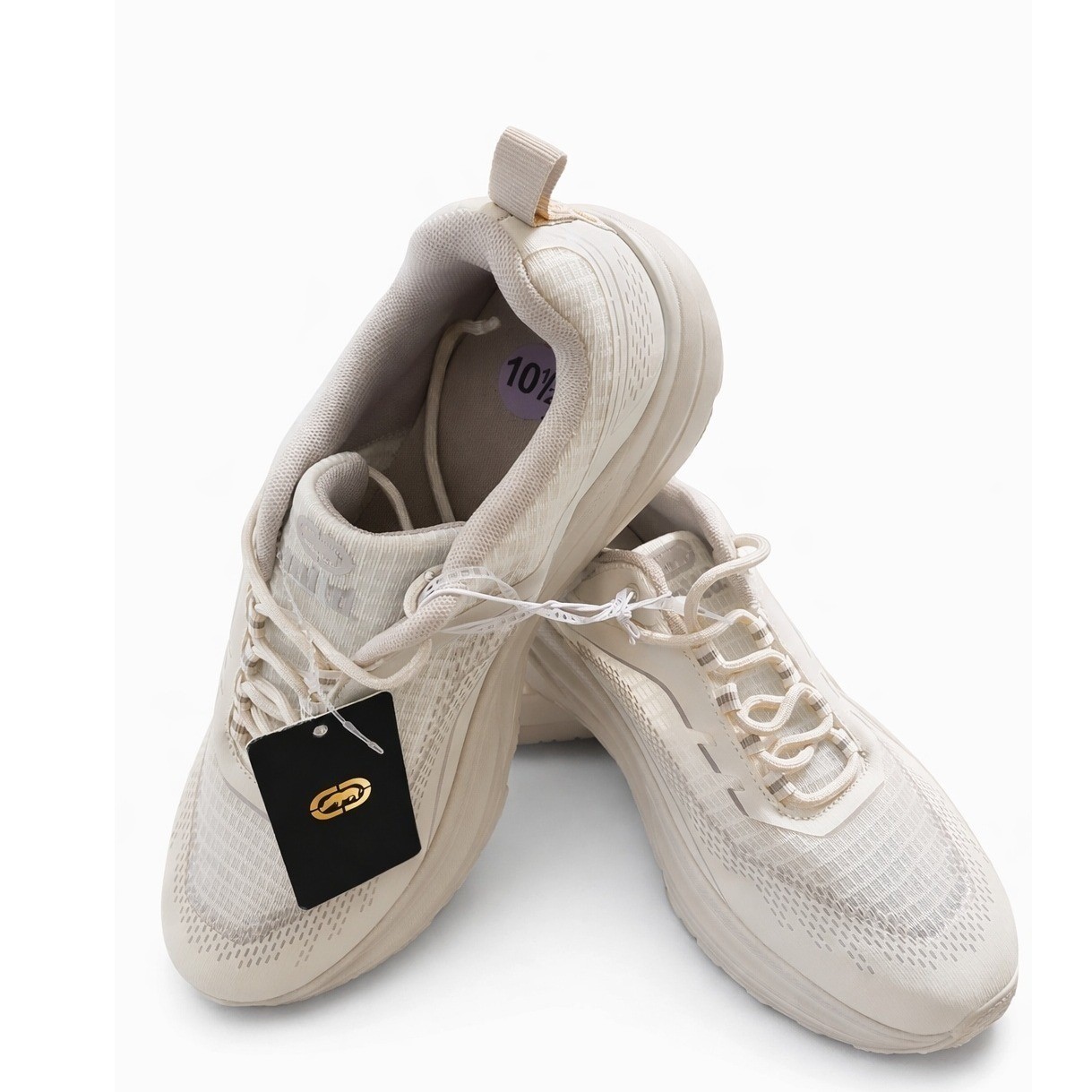 Ecko Unltd Mens Runltd Athletic Sneakers Off White Cream Mesh Shoes Size 10.5