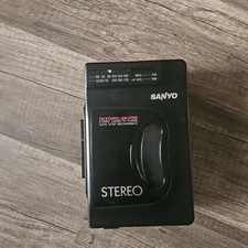 VTG Sanyo Portable Radio Cassette Tape Player Model MGR-701 Stereo Black Tested