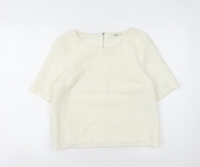 Oasis Damen Oberteil weiß 3/4 Arm Größe M