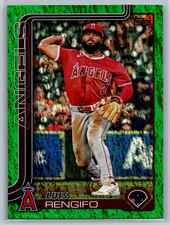 Luis Rengifo 2025 Topps Series 1 Green Holo Foil /99 #152 Los Angeles Angels