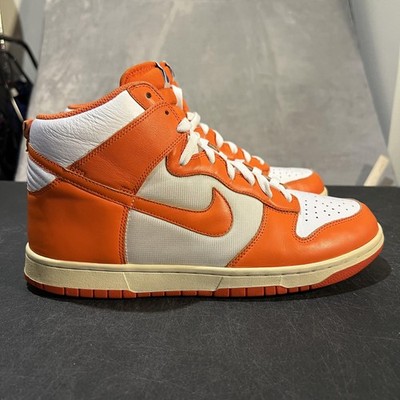 Nike Dunk High Shoes Mens 10 Orange 2009 Leather High Top Sneakers Syracuse VTG