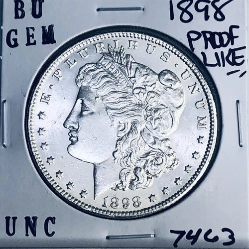 1898 BU GEM MORGAN SILVER DOLLAR UNC MS+++ U.S. MINT RARE COIN 7463
