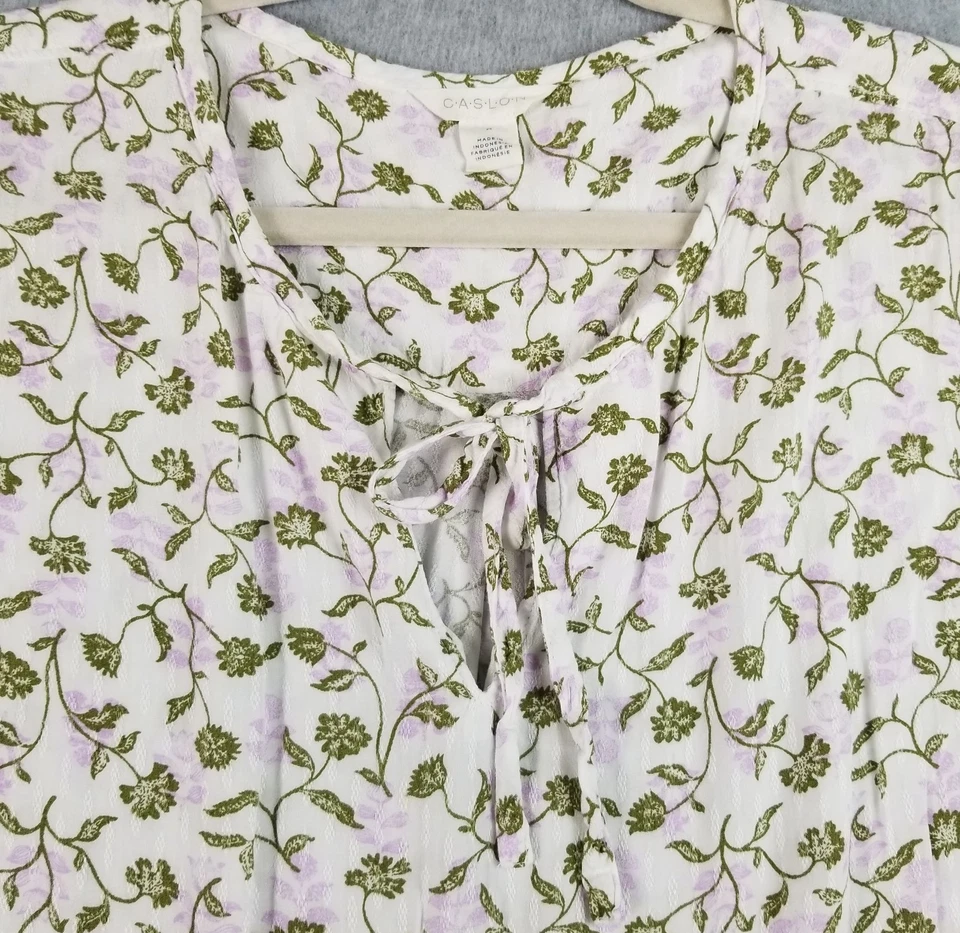 Top CASLON para mujer mediano M floral manga 3/4 primavera verano transparente texturizado Foto 2 de 4