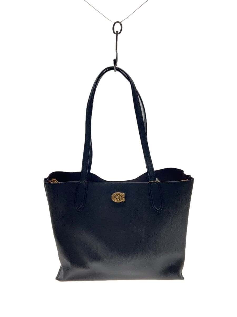 COACH Willow Tote in Black Leather with Auth Card F/S Style C0689 424726