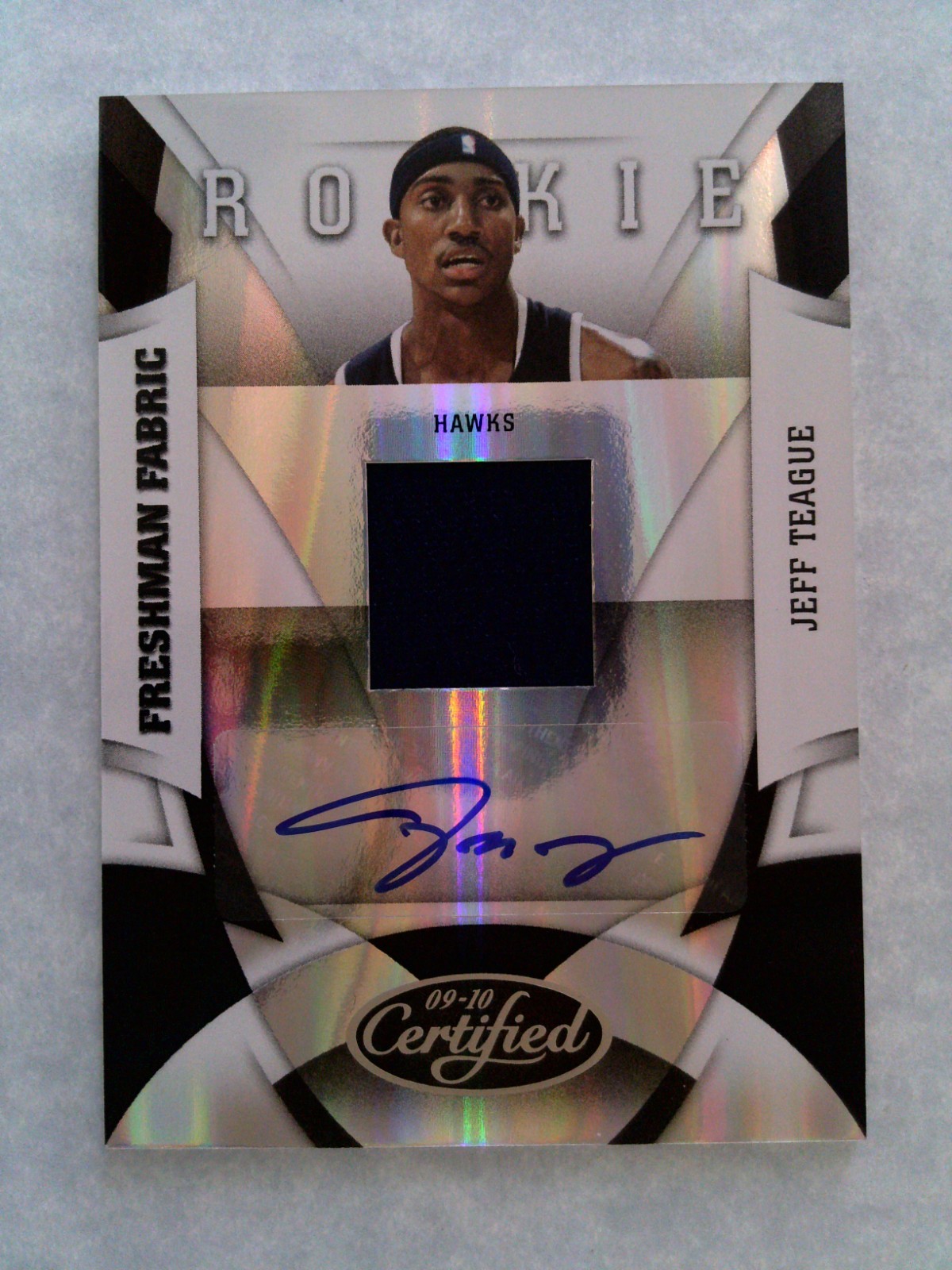 2009-10 Certified Jeff Teague #187 Freshman Fabric Rookie Patch Auto /399 Hawks